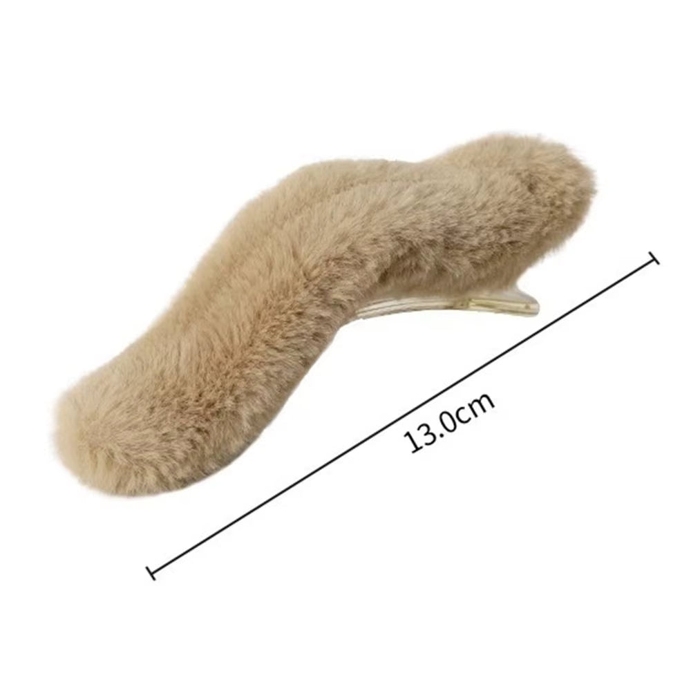 Korean Faux Fur Hair Clip New Grip Clip Winter Duckbill Large Hairpins Hair Pins Women Girls